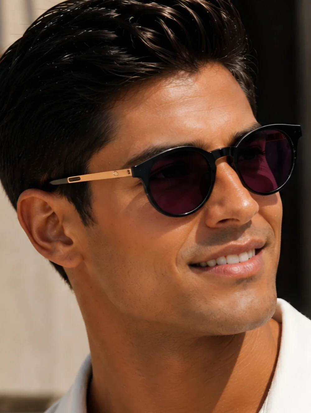 Oscar de la Renta Black Frames with Purple Lenses Sunglasses